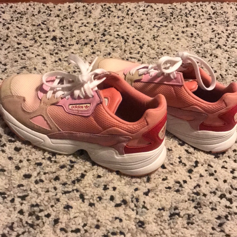 Adidas Falcon Pink and Tan Athletic Shoes